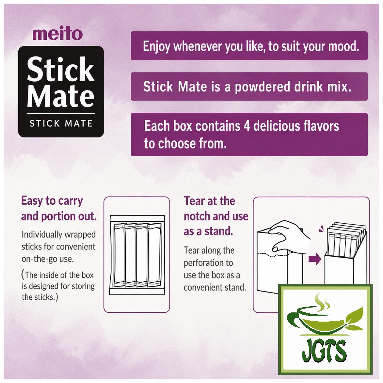 (Meito Sangyo) - Stick Mate Jasmine Tea Assortment - Easy take out Stand Box (E)