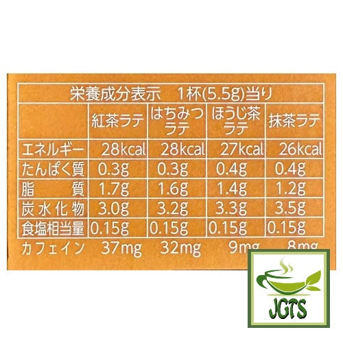 (Meito Sangyo) Stick Mate Tea Latte Assortment - Nutrition information
