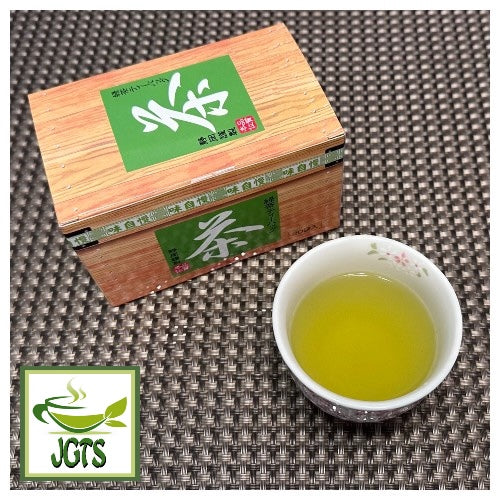 (Meiyo) Shizuoka Green Tea Bags with Matcha - Fresh brewed in teacup