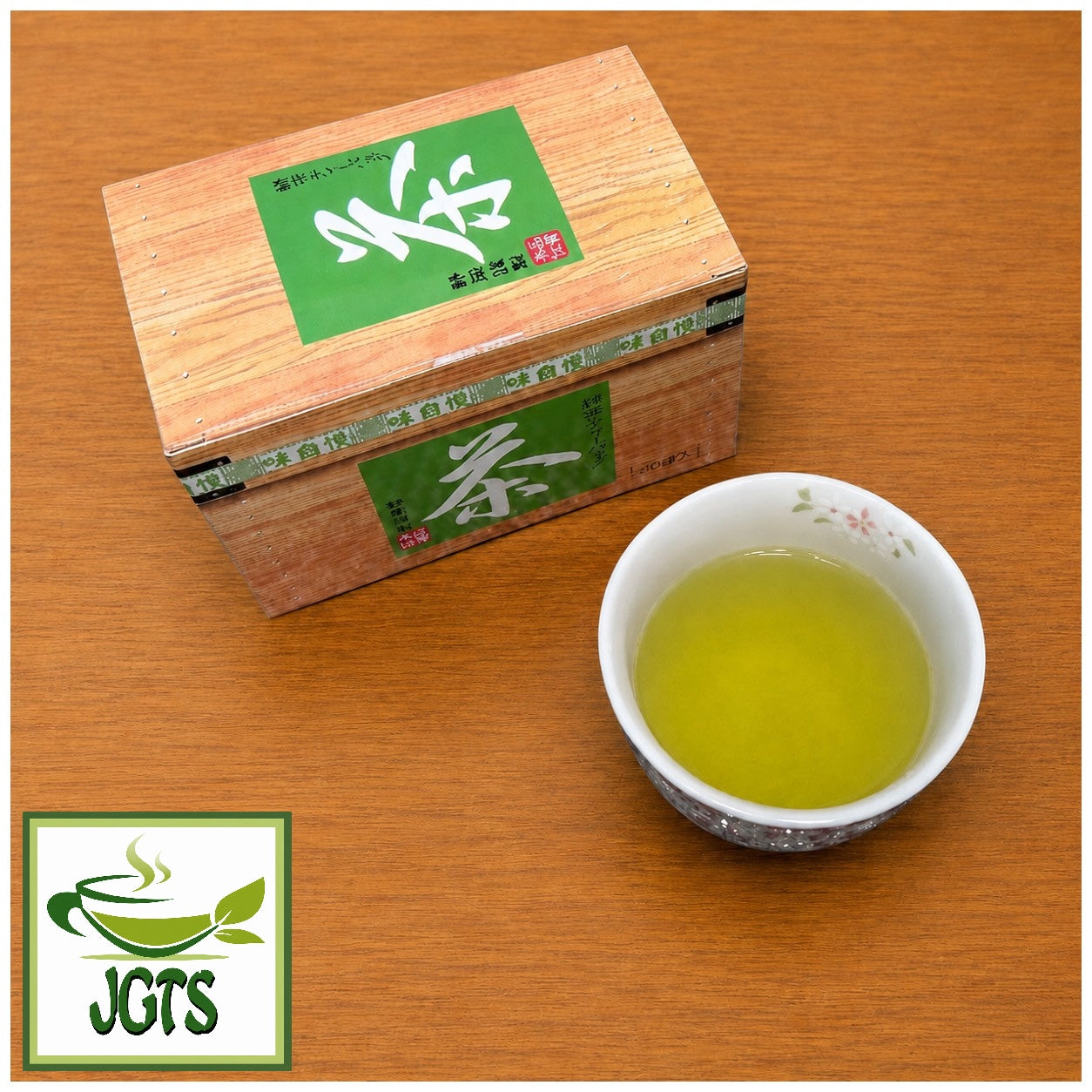 (Meiyo) Shizuoka Green Tea Bags with Matcha - Fresh brewed in teacup 