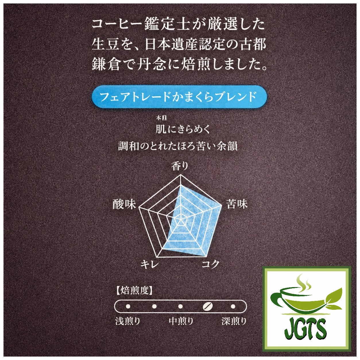 (Mitsumoto - Coffee) Kamakura Roasted Fair Trade Blend Coffee  - Flavor chart