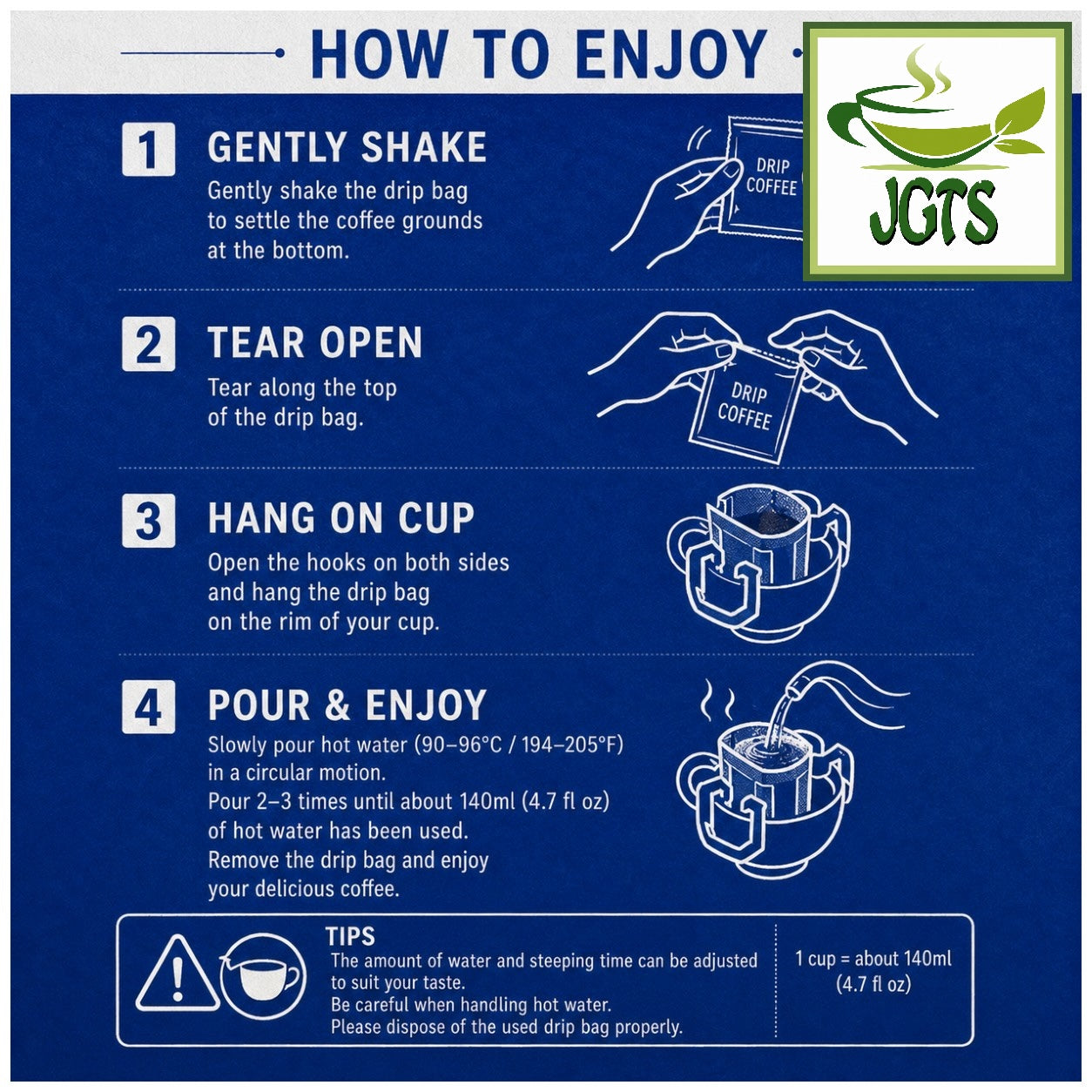 (Mitsumoto - Coffee) Kamakura Roasted Fair Trade Blend Coffee  - Instructions to brew Kamakura coffee (E)