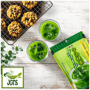 Morihan - Uji Matcha Sweet Green Tea - Served in glasses with package