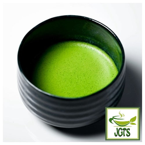 Morihan Uji Matcha - Matcha whisked in a black matcha bowl