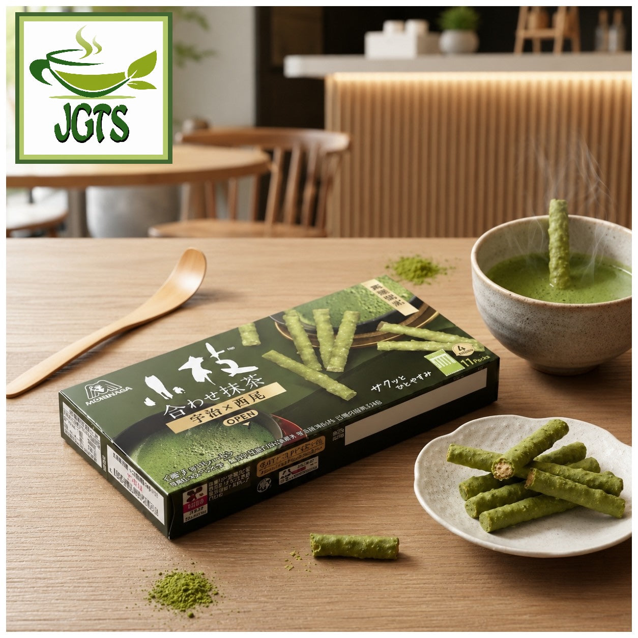 (Morinaga) Koeda Deep Matcha - Served in a coffee shop