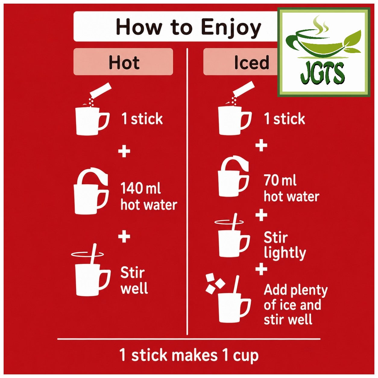 Nescafe - Gold Blend Black Caffeineless Instant Coffee - Instructions to make Hot or Cold Instructions (E)
