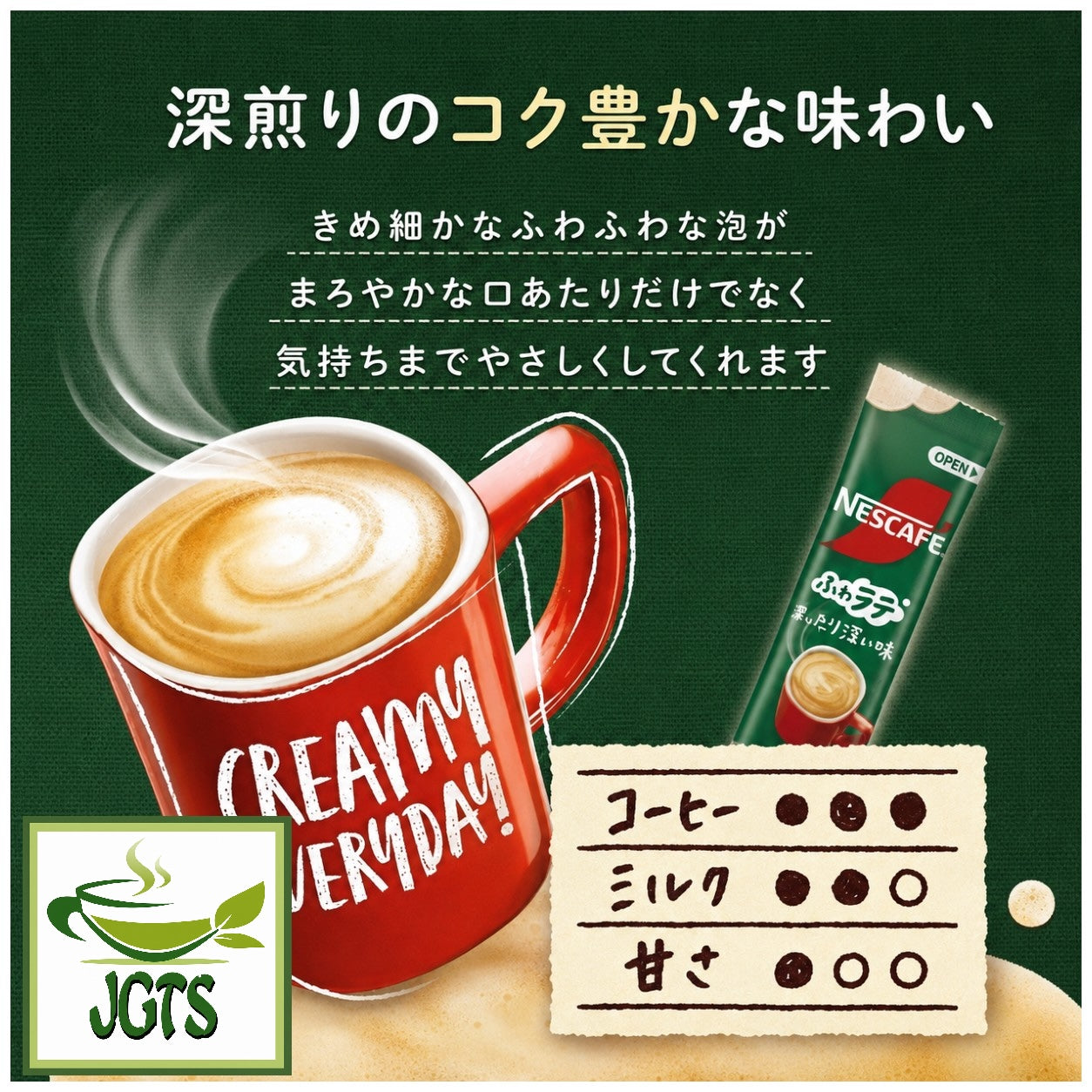 Nescafé Excella Fuwa Cafe Latte Deep Flavor Instant Coffee - Flavor chart 