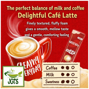 Nescafe Excella Fuwa Cafe Latte Instant Coffee Sticks - Flavor chart 