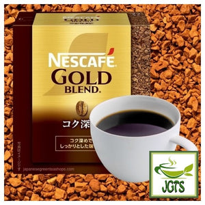 Nescafe Gold Blend Rich Deep Black Instant Coffee 20 Sticks - Brewed in cup and box