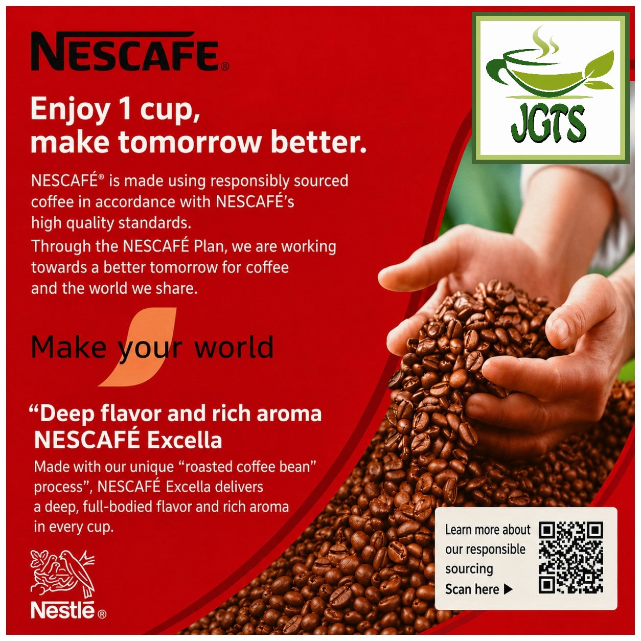 (Nescafe) - Excella Cafe Latte Instant Coffee - Make your world Nescafe Coffee Blends (E)