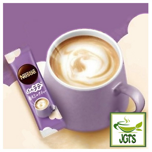 Nestle Fragrant Milk Tea Instant Tea - brewed in cup with stick