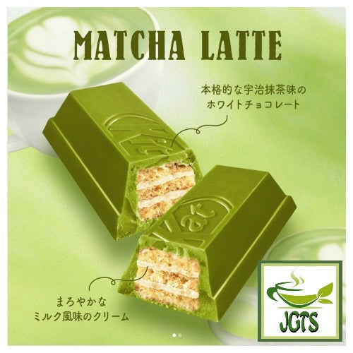 Nestle Japan KitKat Mini Matcha Latte - crisp waffer covered with matcha chocolate 