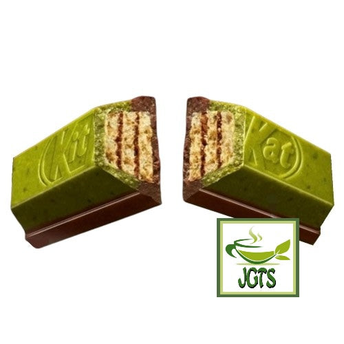 Nestle Japan Mini KitKat Yokubari Double Adult Sweet Matcha & Original - Cookie inside view