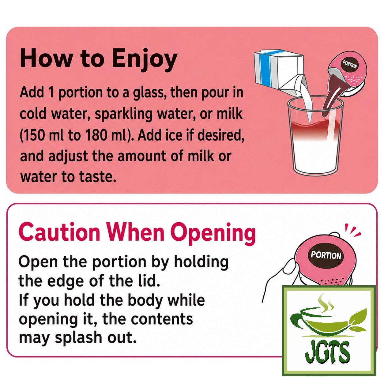 Nestle Japan Nescafe Potion Peach Tea Latte - Instructions to prepare Nescafe potion (E)