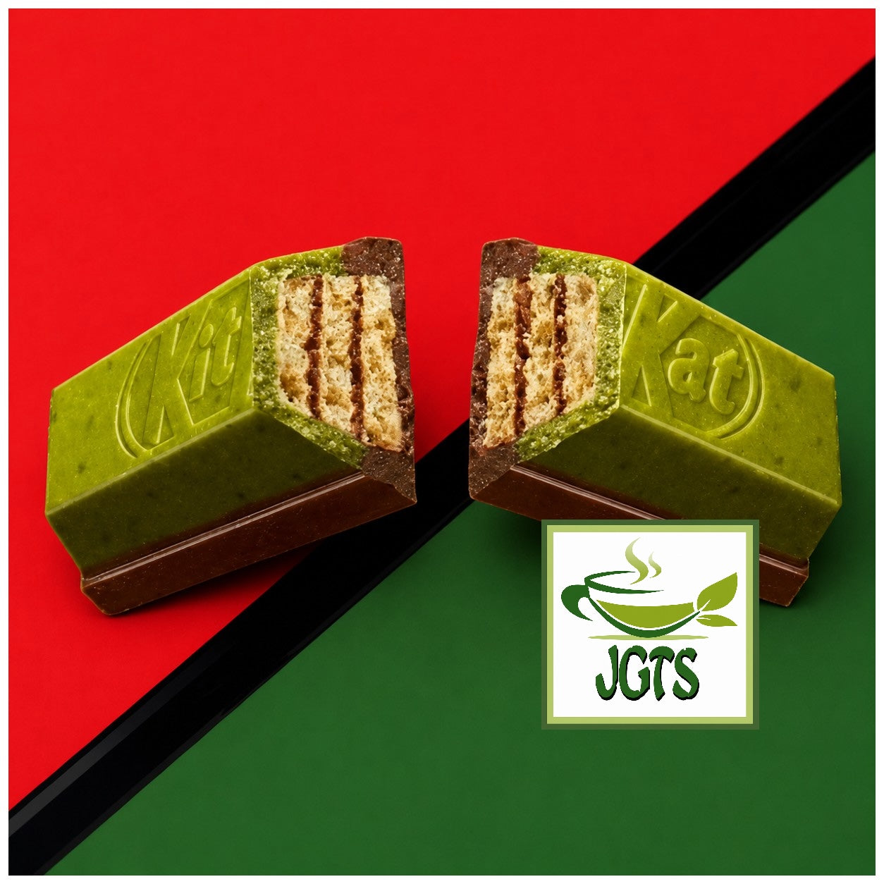 (Nestle Japan) Mini KitKat Yokubari Double Adult Sweet Matcha & Original - Cookie inside view