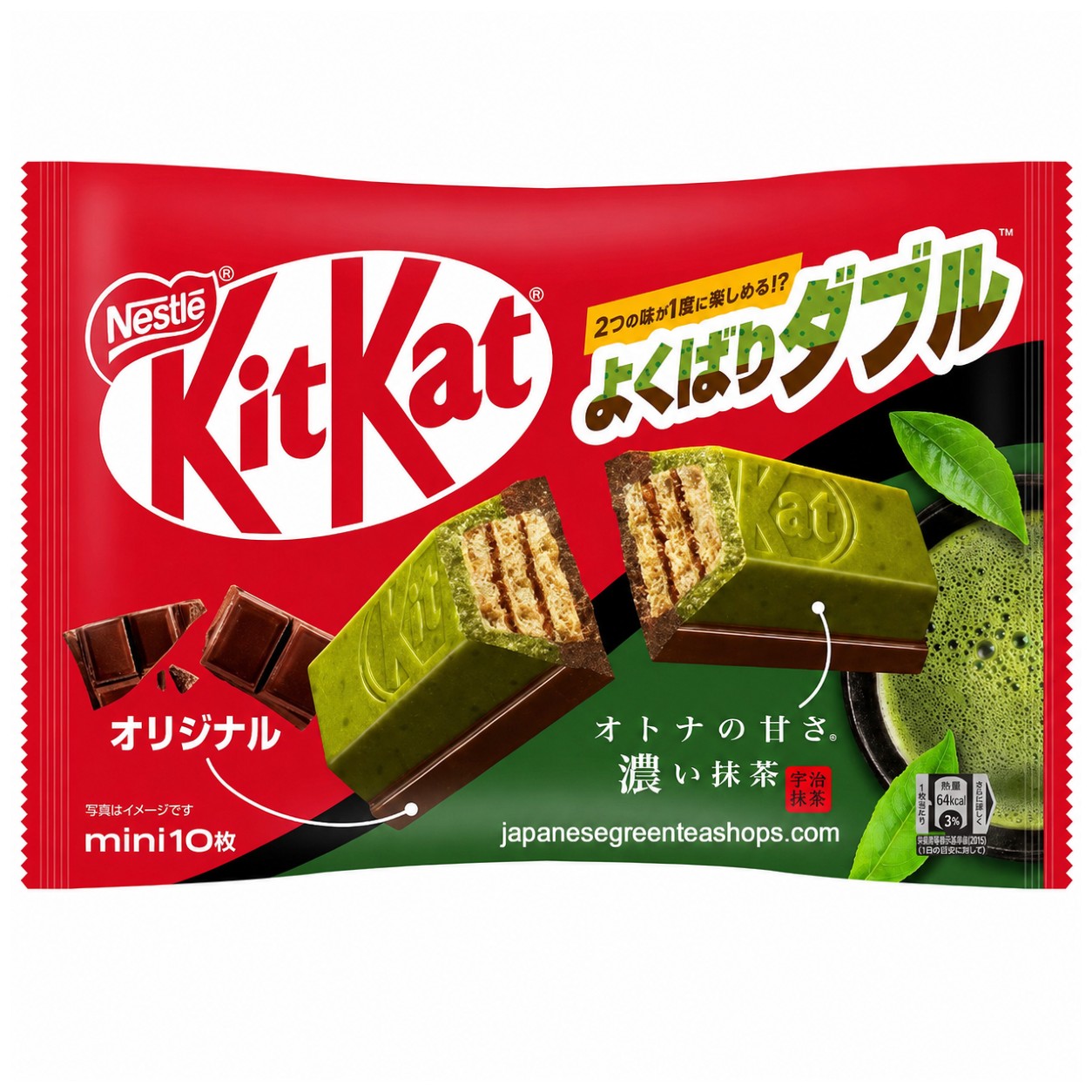 (Nestle Japan) Mini KitKat Yokubari Double Adult Sweet Matcha & Original