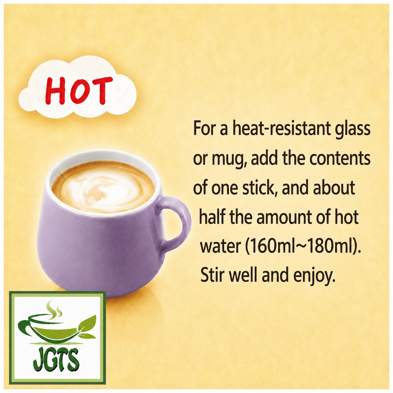 (Nestle) - Fragrant Milk Tea Instant Tea 26 Sticks - Instructions to make hot (E)