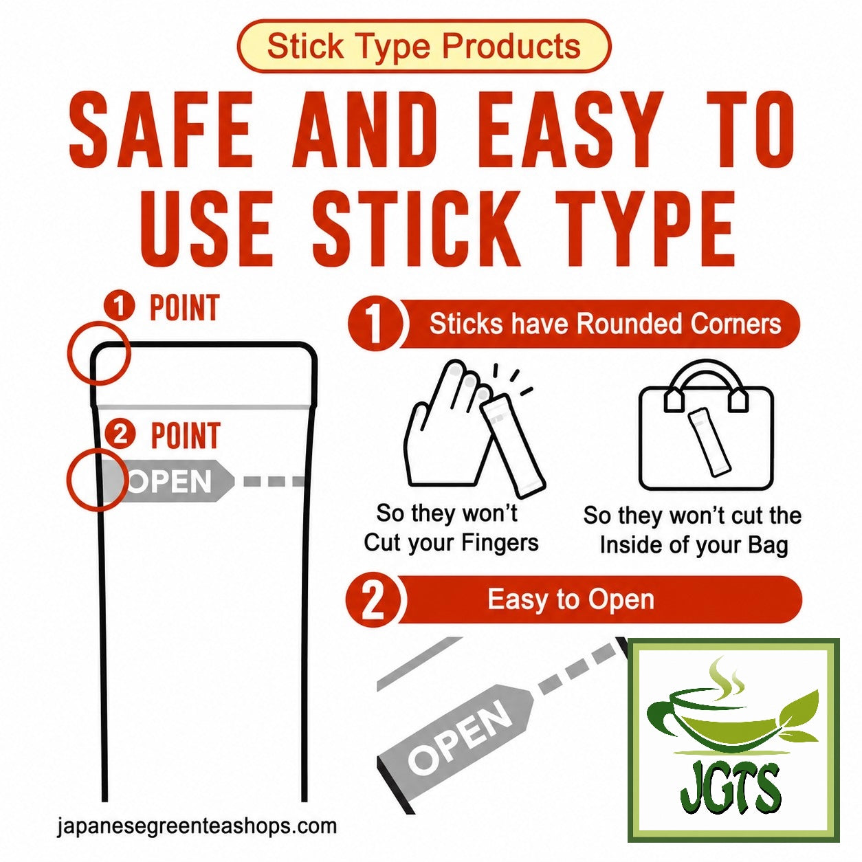 (Nestle) Fragrant Matcha Latte Instant Tea  - Safe Easy Open Sticks