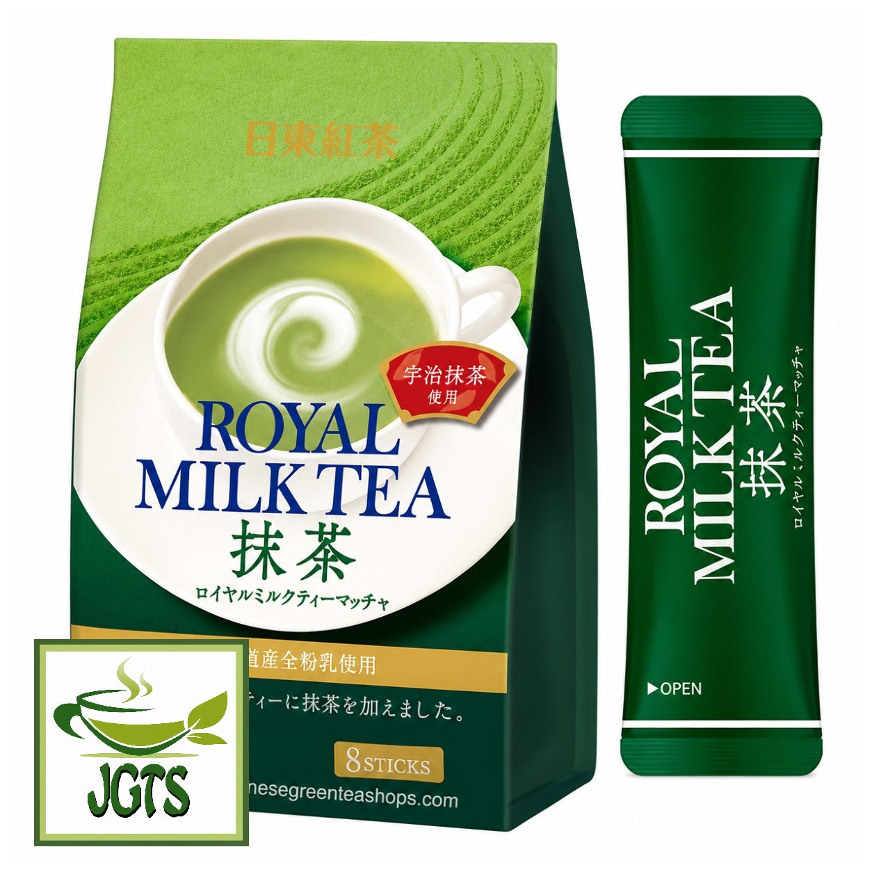 Nittoh - Royal Milk Tea Matcha - Product package and one stick