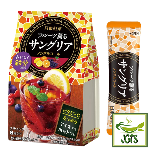 Nittoh Black Tea Fruity Aroma Sangria - One package contains 8 sticks