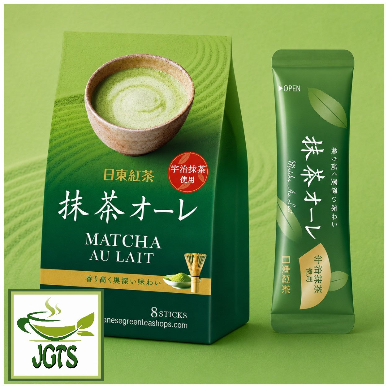 (Nittoh) - Matcha Au Lait - Package and one stick  