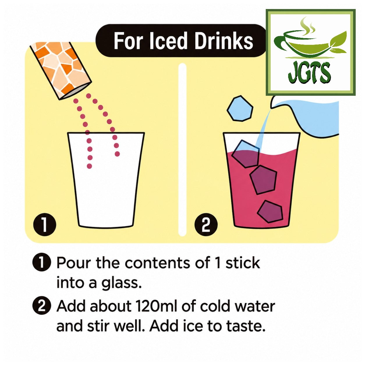 (Nittoh) - Nigiwai Tohoku La France Tea - Instructions how to make La France tea cold (E)