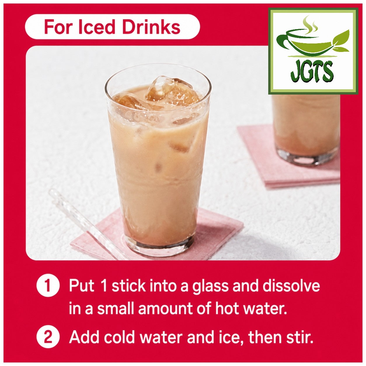 (Nittoh) - Nigiwai Tohoku Royal Milk Tea Apple - Instructions how to prepare Iced (E)