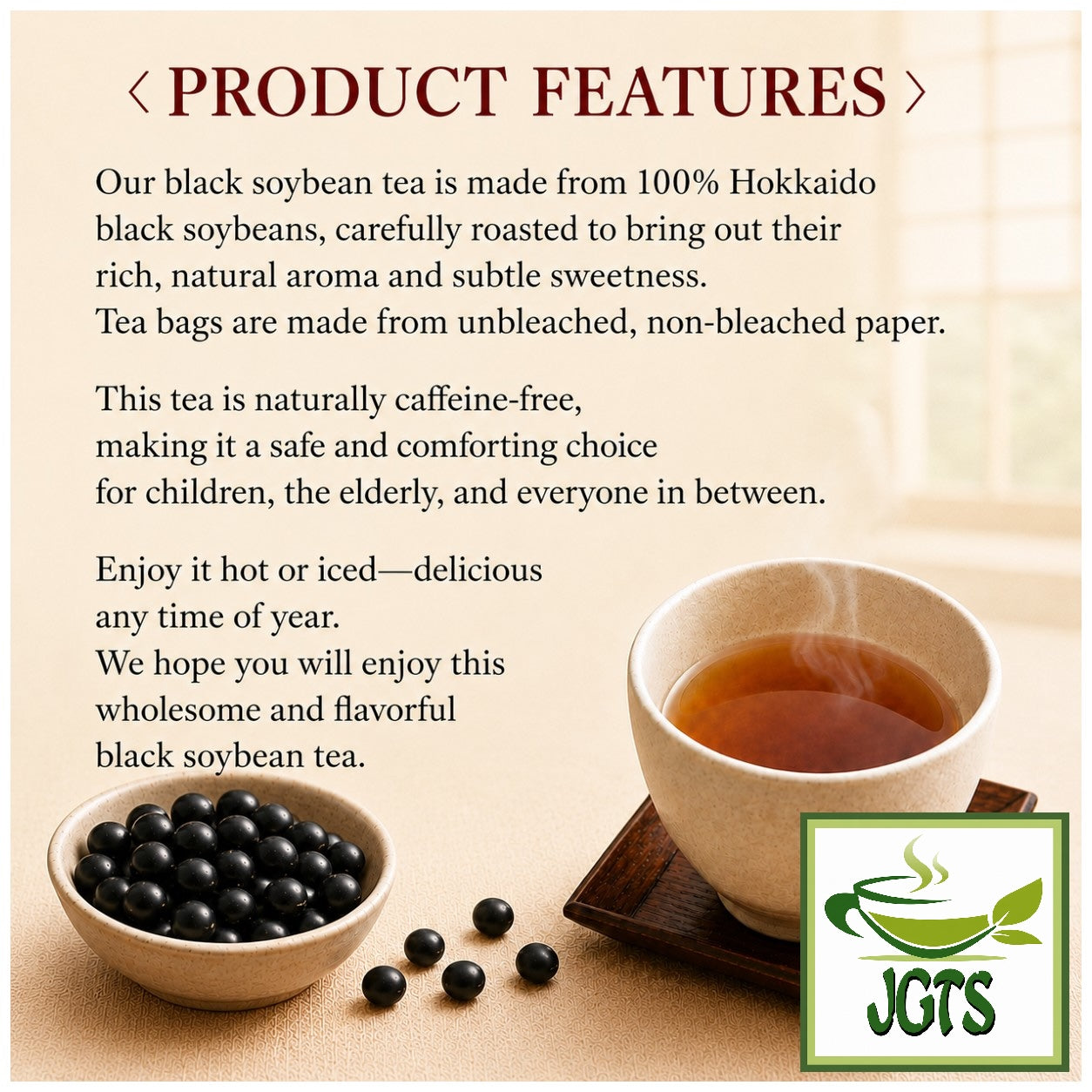 OSK Hokkaido Beppin Black Bean Tea Bags - 100% Hokkaido balck soy beans (E)