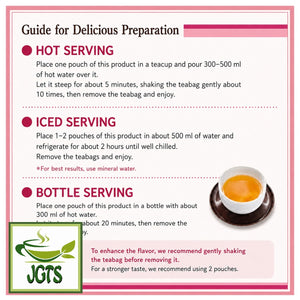(OSK) Beppin Red Bean (Azuki) Tea Bags - Instructions the brew hot or cold adzuki bean tea (E)