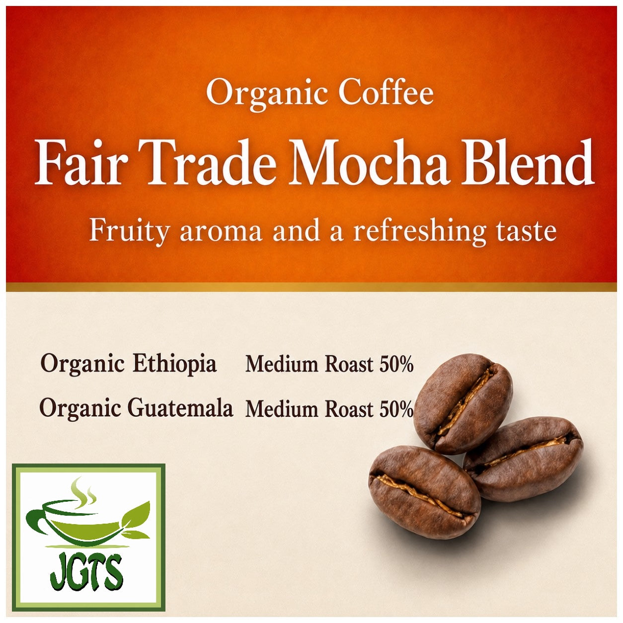 Ogawa Coffee Shop - Fair Trade Mocha Blend Ground Coffee Fruity aroma and refreshing taste (E)