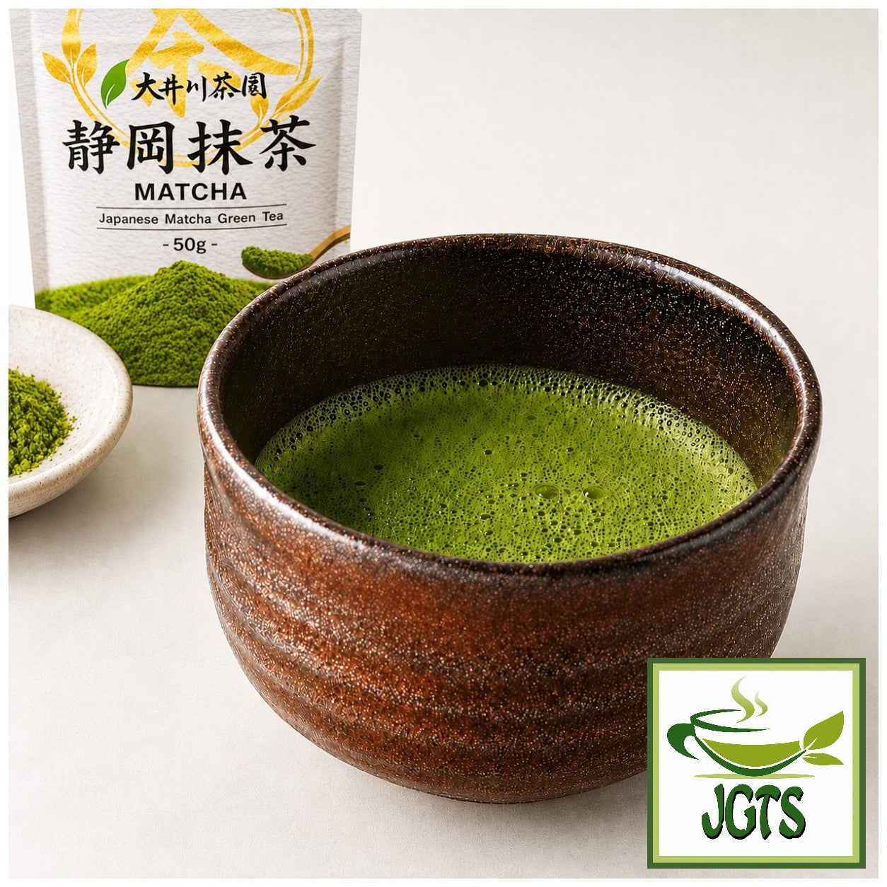 Oigawa - Shizuoka Matcha - Fresh whisked in matcha bowl pro product photograph