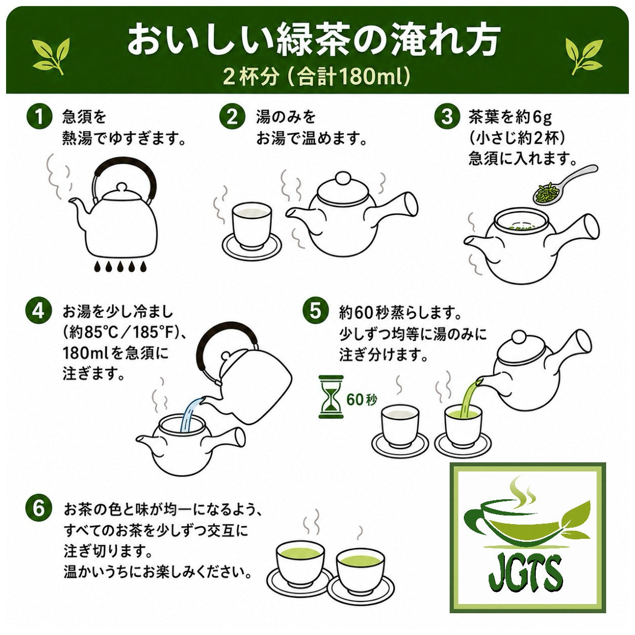 Organic - Kagoshima Sencha Green Tea - Instructions to brew organic tea