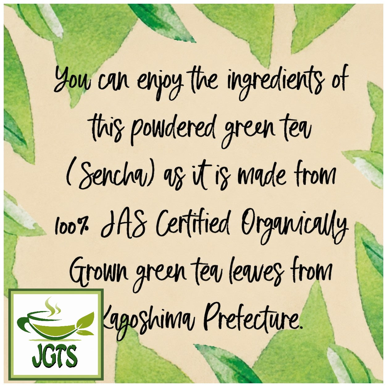 Organic - Powdered Green Tea from Kagoshima - Powdered organic tea leaves