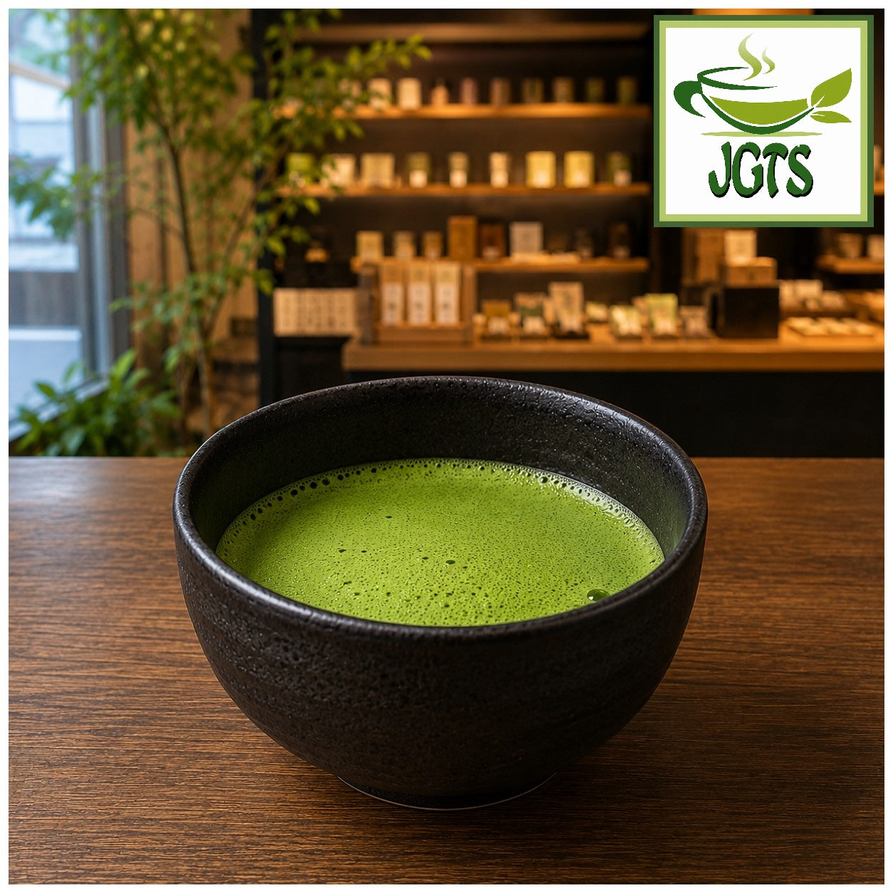 (Oritaen) - Specially Cultivated Chiran Matcha Powder - Bowl of whisked matcha at a teashop