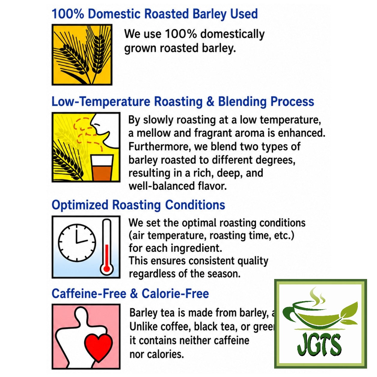 Rokujo Barley (Mugicha) Teabags (56 Pieces) - Mugicha (barley tea) product information (E) 