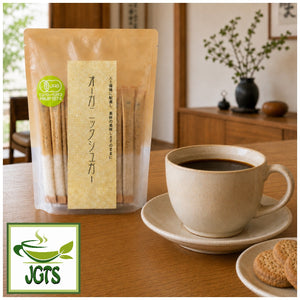 Sakura Organic Sugar - Package and cup of coffee on table