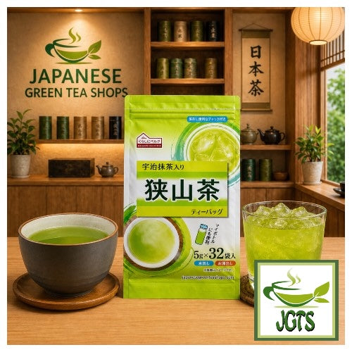 Sayama Green Tea with Uji Matcha - Package with hot and iced green tea