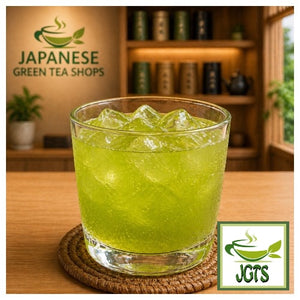 Sayama Green Tea with Uji Matcha - glass of iced green tea