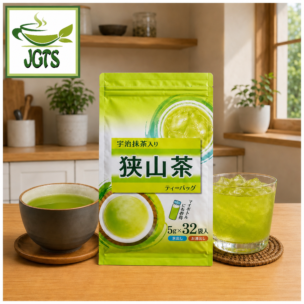 (Sayama) Green Tea with Uji Matcha - Package with hot and iced green tea 