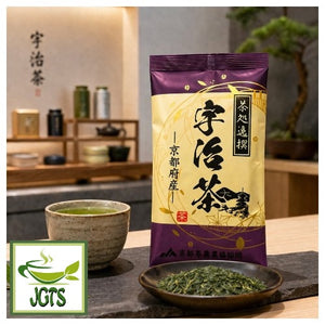 Selected Uji Sencha Green Tea from Kyoto Product cup of tea and dish of tea leaves