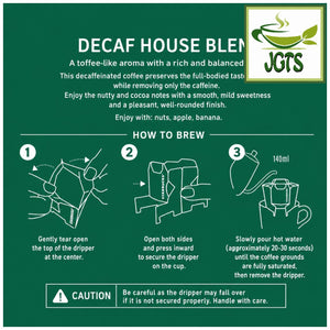 Starbucks - Origami Personal Drip Coffee Decaf House Blend - How to make caffeineless drip coffee (E)