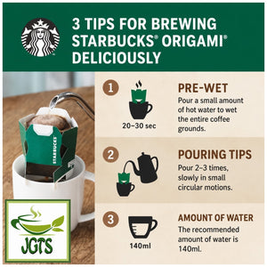 Starbucks - Origami Personal Drip Coffee Decaf House Blend - Instructions to brew caffeine free drip coffee (E)