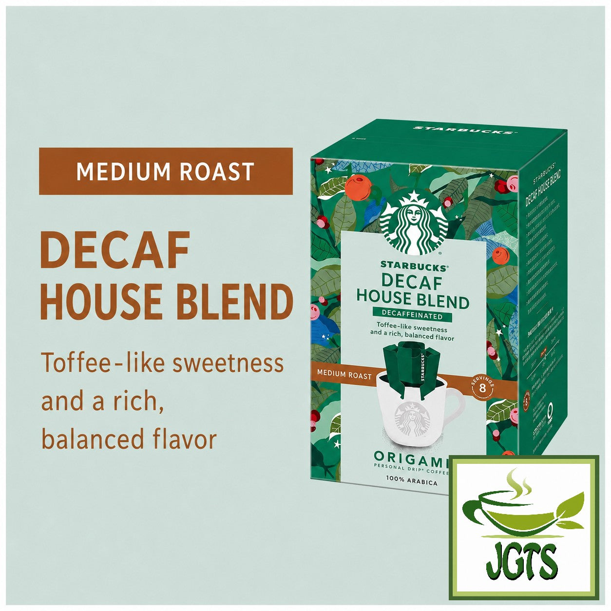 Starbucks - Origami Personal Drip Coffee Decaf House Blend - Toffee like aroma caffeine free coffee (E)