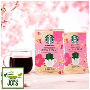 Starbucks - Origami Personal Drip Coffee Spring Blend - Individually wrapped package and box and coffee
