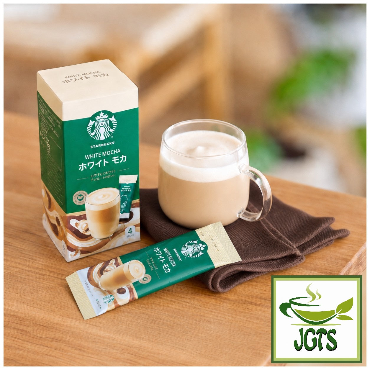 Starbucks - Premium White Mocha - Box and one stick brewed in  a glass