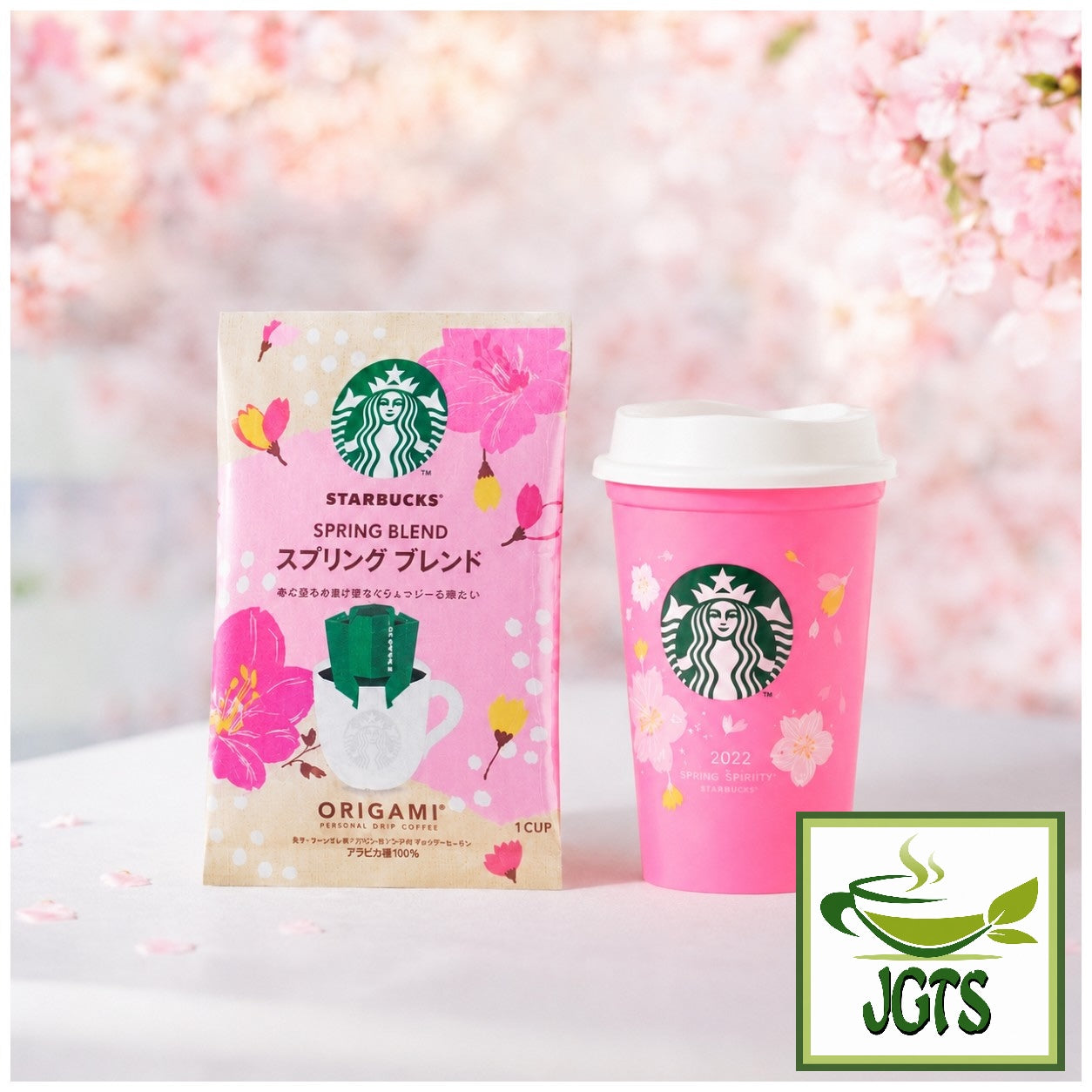 Starbucks Origami Personal Drip Coffee Spring Blend and Cup (1 Pack) - Pink with package
