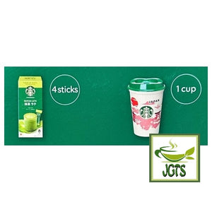 Starbucks Premium Mix Matcha Latte with Reusable Cup - Includes 4 sticks and one cup