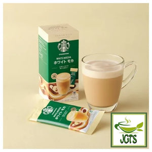 Starbucks Premium White Mocha - Box and one stick brewed in cup