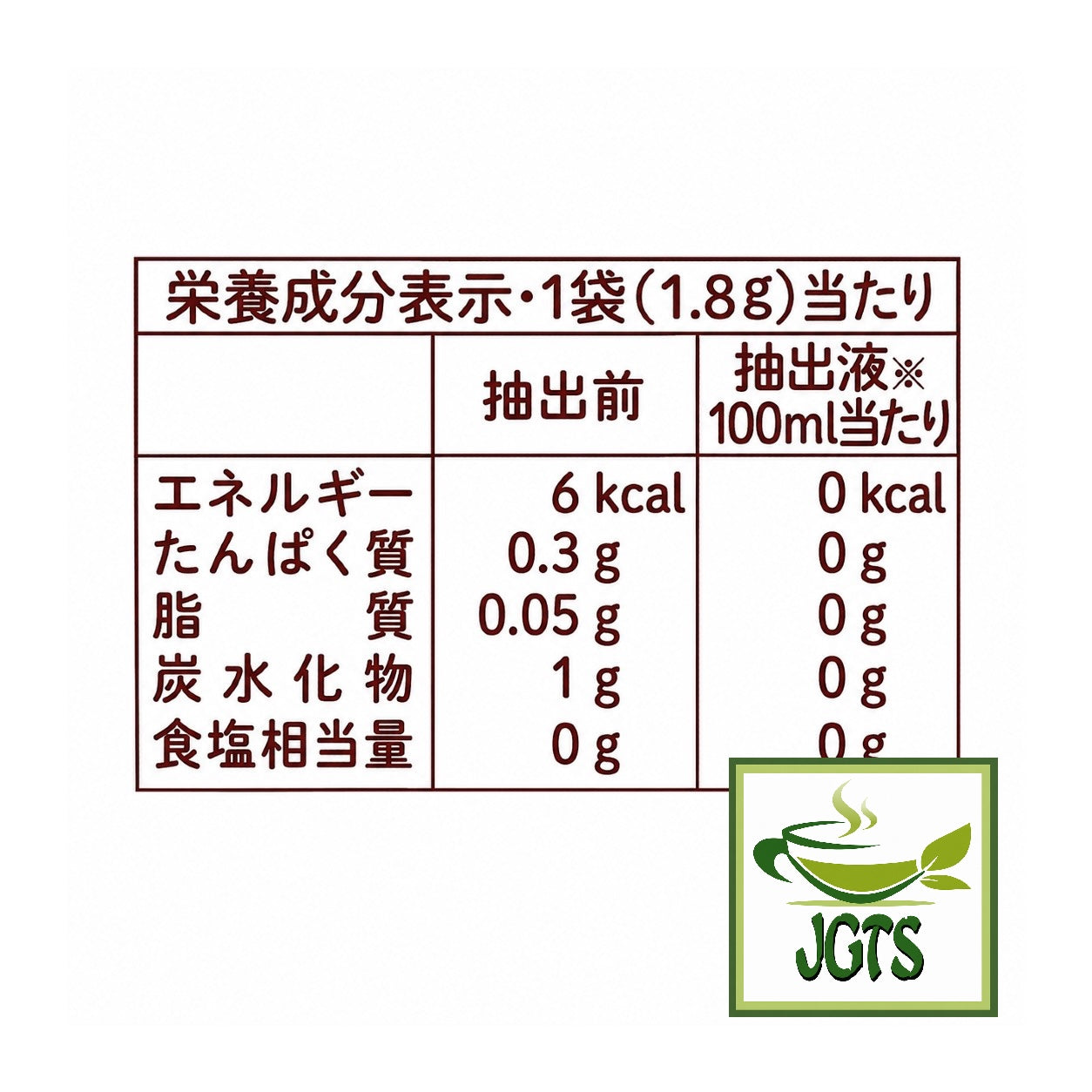(TULLY'S & TEA) Honey Lemon & Ginger - Nutrition information