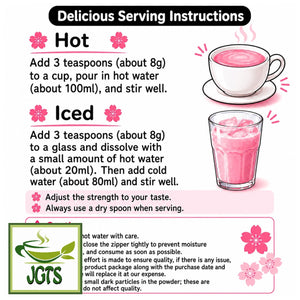 Tea Boutique - Instant Sakura Latte - How to make Hot or Cold Sakura Latte English
